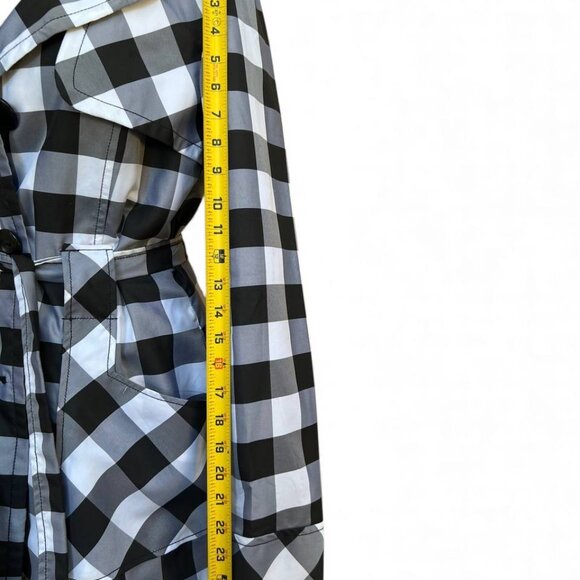 Vero Moda Checkered Lightweight Trench Coat Women’s M Belted Jacket Spring Fall - Picture 6 of 7